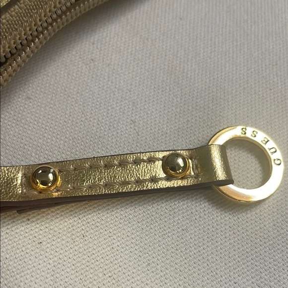 Guess Gold and Tan Mini Bag with Floral Accents - Picture 7 of 8